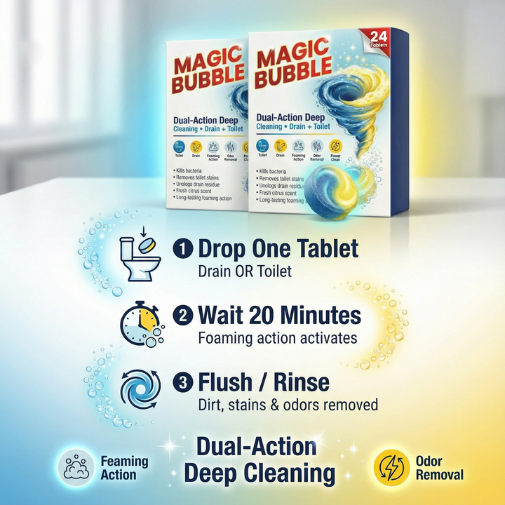 Foaming LemonBlast Yellow Bubble Tablets for Deep Cleaning(24 pcs)