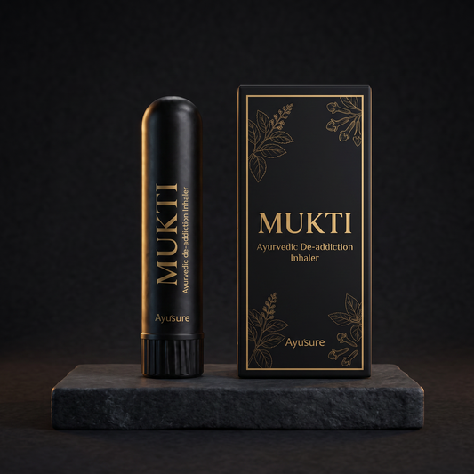 MUKTI inhaler with premium black and gold box