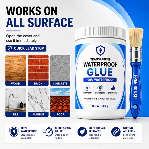 🔥 Buy 1 Get 1 Free Transparent Waterproof Glue + Free Brush 🔥