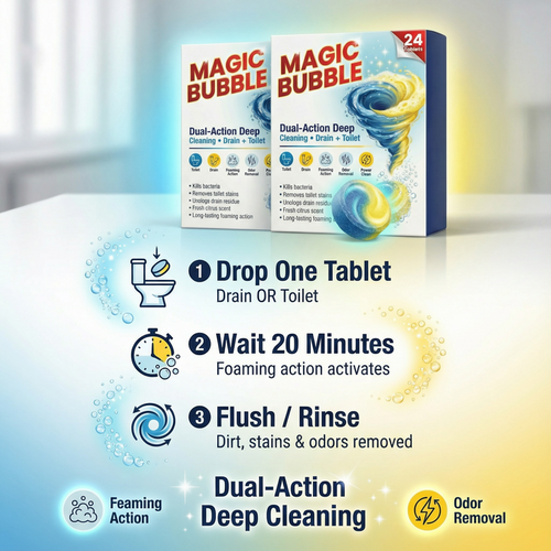 Foaming LemonBlast Yellow Bubble Tablets for Deep Cleaning(24 pcs)