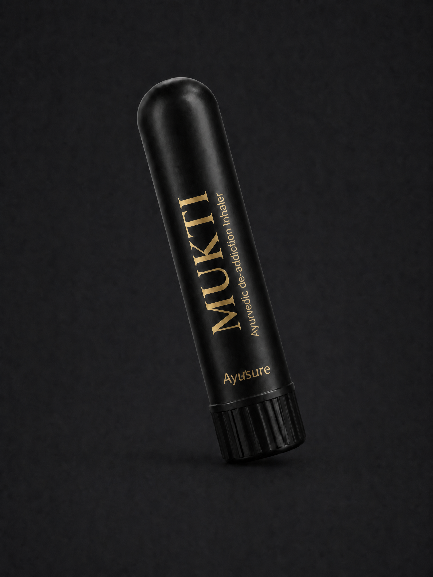 MUKTI Ayurvedic De-Addiction Nasal Inhaler by Ayusure — black and gold inhaler stick