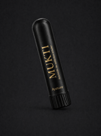 MUKTI Ayurvedic De-Addiction Nasal Inhaler by Ayusure — black and gold inhaler stick
