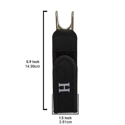 Metal hook elastic belt detail